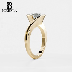 Bague <span class=keywords><strong>Sorelle</strong></span> en argent sterling 925 tendance et luxueuse avec moissanite ovale suspendue pour femme - Product Image 2