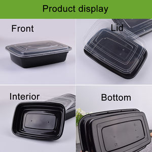 Tedarikçi mikrodalga güvenli şeffaf plastik gıda hazırlık kapları istiflenebilir dikdörtgen tek kullanımlık erişte suşi hamburger bebek maması - Product Image 5