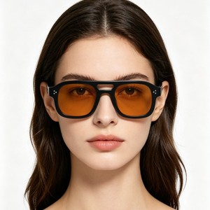 Custom Logo 2026 Vintage Double Bridges Square Sunglasses UV400 Full Rim <b>Shades</b> Rivets <b>Sun</b> Glasses for Men Women - Product Image 2