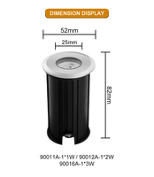 Projecteur LED immergé miniature IP68 1W en acier inoxydable 316, 12V 24V DC, pour piscine, marches et décoration