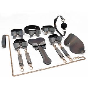 مجموعة BDSM الجنسية, تصميم جديد مجموعة BDSM ألعاب الجنس الكبار الكمامات الفم أصفاد SM عبودية مجموعة SM طوق قناع مجموعة 8 - Product Image 3
