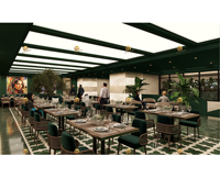 Ensemble de meubles de restaurant modernes de luxe Ensemble de banquette de canapé en osier et velours pour café, table à manger et chaises pour restaurant et bar