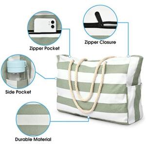 Sac de plage pliable surdimensionné, résistant à l'eau et au sable, pour le rangement et les voyages - Product Image 2