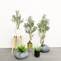 Gros Personnalisation En Plastique En Pot De Faux Plants D'olivier Décoration D'intérieur Grand Bonsaï Artificiel Arbres Artificiels Meilleur