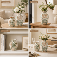 Vases en céramique de porcelaine bleue et blanche, art moderne, décoration esthétique pour la maison, accessoires de décoration de bureau, vase