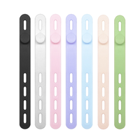 Attaches de câble Organisateur de câble en silicone Cordon réutilisable avec support de sangle en caoutchouc souple anti-perte réglable à haute élasticité