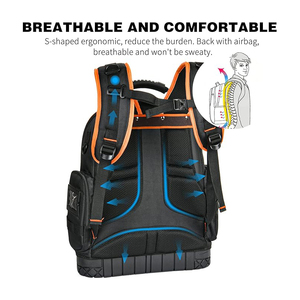 <span class=keywords><strong>Sac</strong></span> à <span class=keywords><strong>dos</strong></span> porte-<span class=keywords><strong>outils</strong></span> robuste en polyester 1680D avec base moulée pour le transport d'<span class=keywords><strong>outils</strong></span> de travail - Product Image 4