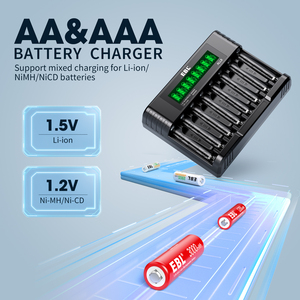 LCDディスプレイ1.2VAa AaaNIMH充電式スマートリチウム多機能EBLタイプcUsb高速ポータブル充電器 (1.5Vバッテリー付き) - Product Image 6