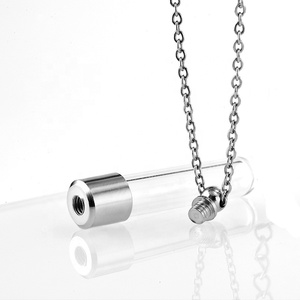 TUME Collier Pendentif en Acier Inoxydable Personnalisable Écologique, Flacon en Verre Ouvrable pour Souvenir d'Animal de Compagnie - Vente Chaude - Product Image 3