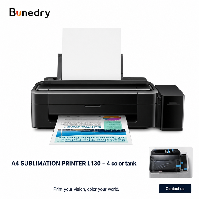 A4 Sublimation Printer 130 4 Color Refillable Ink Tank Desktop for Heat Transfer T Shirt Mug PET Film Printing