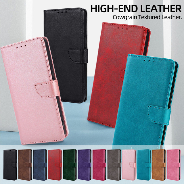 PU Leather Business Waterproof Flip Cover Card Slots Wallet Mobile Phone Cases for for S24 Ultra for Google Vivo Oppo