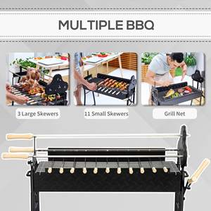 Gril de rôtisserie en acier 2 en 1 portable personnalisé avec brochettes pour le camping en plein air et le <span class=keywords><strong>barbecue</strong></span> - Product Image 4