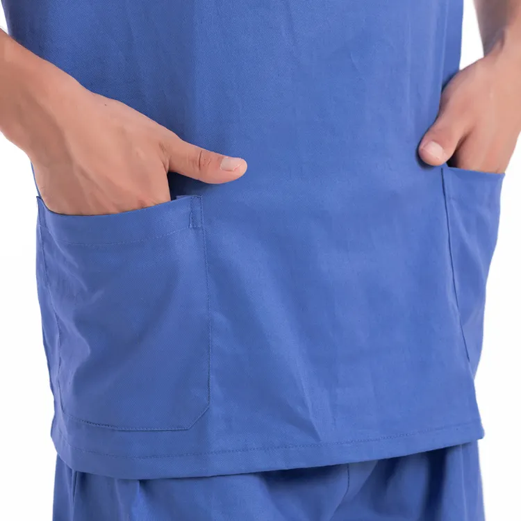 新しいファッションスクラブセットホットセル伸縮性半袖トップスナーススクラブポケット医療病院ユニフォームジョガー