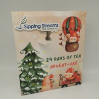 Vente en gros emballage de bijoux mystère personnalisé emballage en carton cadeau bombe de bain boîte de calendrier de l'avent chanceux cooky avec portes