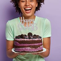1 pièce, décoration de gâteau de fête d'anniversaire de 16 ans, bleu pailleté, pour filles et garçons, fournitures de fête