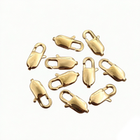10 pièces de fermoirs à ressort rectangulaires en acier inoxydable plaqué or PVD pour la fabrication de bijoux, bracelets et colliers DIY