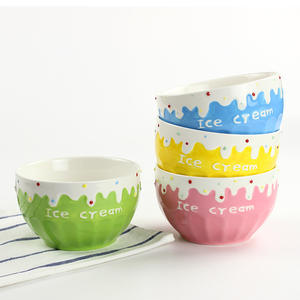 Tazón de Cerámica para Helado <span class=keywords><strong>Infantil</strong></span>, Apto para Microondas, Diseño de Dibujos Animados, para <span class=keywords><strong>Desayuno</strong></span>, Yogur, Fruta y Ensalada - Product Image 4