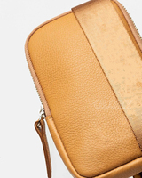 Sac bandoulière en cuir marron personnalisé pour téléphone portable, style messager, pour mode et usage quotidien