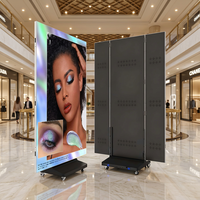 Affichage LED publicitaire numérique P2.5 P1.5 P1.2 GOB pliable pour intérieur, double face, trois LED, affiche pliable, écran LED pliable