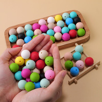 Accessoires faits à la main, perles en caoutchouc rondes de 15 mm en vrac pour la fabrication de bijoux DIY, bracelets, colliers, stylos, perles en silicone pour la fabrication de porte-clés