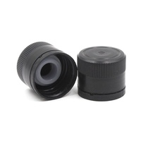 Bouchon à vis en plastique noir et or 31,5 mm 33 mm pour bouteille d'huile d'olive non rechargeable avec insert en plastique
