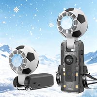 Fußballförmiger tragbarer Mini-Ventilator, 100-Gang-Handturboventilator, Hochgeschwindigkeits-Eiskühl-Handventilator
