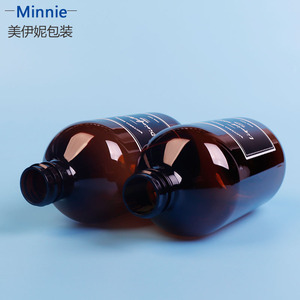 Flacon de shampoing pour animaux de compagnie Minnie 500 ml brun avec pompe pour gel douche, lotion corporelle, produits de soin quotidiens - Product Image 1