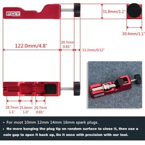 Spark <b>Plug</b> Gap Adjustment Tool Red And Black With Ruler For All Types Of Spark <b>Plugs</b> - Product Image 2