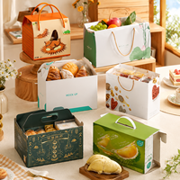 Boîte en carton ondulé robuste et pratique avec impression de motifs personnalisés, portable, pour le transport de produits agricoles frais