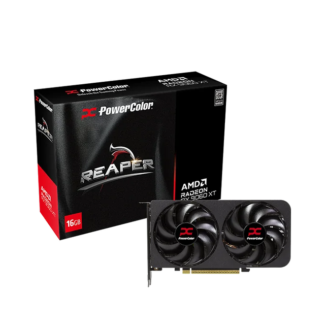 New 2025 PowerColor Reaper for Radeon RX 9060 XT 16GB GDDR6 PCIe 5.0 MXM Gaming PC Desktop Fan 32MB DP 2.1a Output