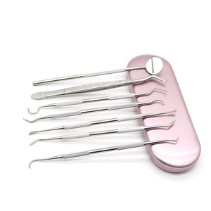 3 pezzi Kit di strumenti per l'igiene orale dentale in acciaio inossidabile per la pulizia dei denti del raschietto per tartaro Scaler specchio pinzetta <span class=keywords><strong>Set</strong></span> di strumenti per sonda - Product Image 6