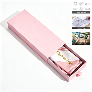 Custom Logo Luxury Rigid Paper Drawer Box for Silk Scarf <b>Packaging</b> Square Sliding Gift Box - Product Image 1