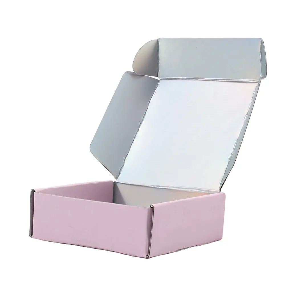 Custom Print Hologram Paper Holographic Cosmetic Mailing Packaging Boxes Rainbow Holographic Mailer Shipping Boxes