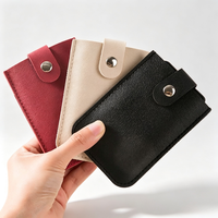 Tarjetero de Cuero PU, Estuche Portátil para Tarjetas, Múltiples Ranuras, Organizador de Tarjetas de Crédito, Estuche para Tarjetas