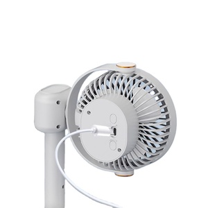Wholesale Dual <b>Head</b> Rechargeable Camping Type-C Quiet Oscillating Battery Powered <b>Fan</b> With Hook for Tent & Desk Use - Product Image 1