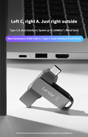 Lexar JumpDrive Dual Drive D400 32GB 64GB 128GB 256GB USB 3,1 Tipo C Unidad de memoria giratoria USB con pegatina de regalo