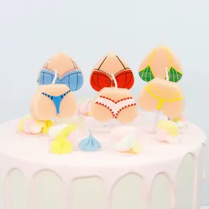 Originality Art Birthday Candle Smokeless Bikini Birthday Candles With Bikini Set