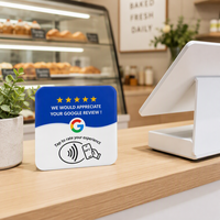 Individuell Bedruckte Acryl Wasserdichte Mini-Etiketten RFID-Karte mit NTAG213 Chip 13,56MHz NFC für Google Shop Bewertungen
