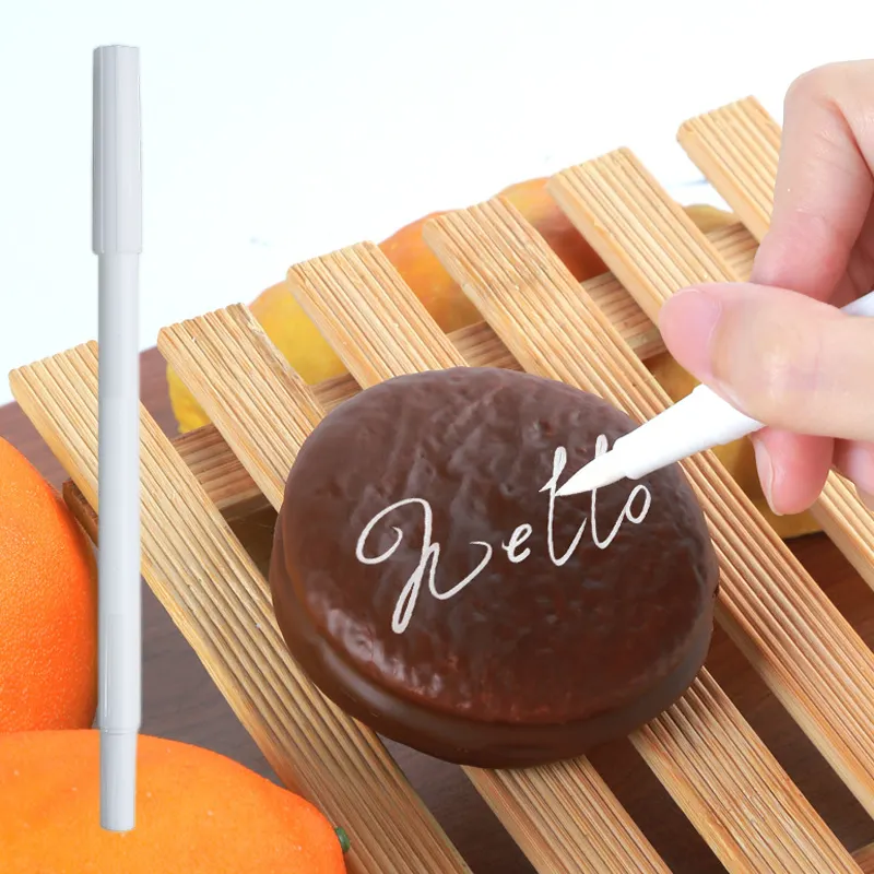 DIY 베이킹 식용 안료 흰색 펜 브러시 음식 컬러 펜 그리기 비스킷 케이크 장식 도구 케이크 그림 후크 색칠