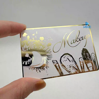 Tarjetas Metálicas de Negocios con Chip NFC, Espejo Dorado Brillante