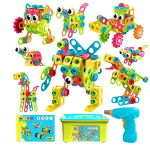 STEM Toys-Kit de construcción de bloques de construcción para niños, juguete educativo de ingeniería, 191 piezas