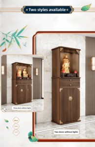 Mobiletto Buddha da Tavolo in Stile Cinese Moderno, Personalizzabile, in Legno, Design Verticale di Lusso Leggero, per la Casa - Product Image 6