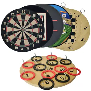 New designed 4 in 1 Wooden dart game hockey board game on the wall ring toss wooden backgammon Board game