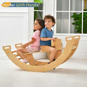 Arc d'escalade en <span class=keywords><strong>bois</strong></span> 2-en-1 et cheval à bascule pour tout-petits-terrains <span class=keywords><strong>de</strong></span> <span class=keywords><strong>jeux</strong></span> pour enfants-Chaise à bascule - Product Image 2