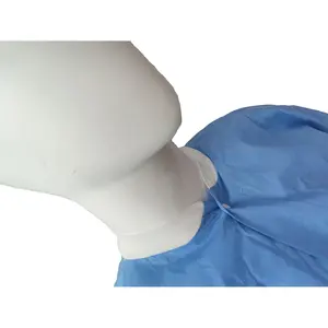 Bata de laboratorio desechable, ropa para visitante, con cuello corto