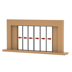 Système de <span class=keywords><strong>porte</strong></span> coulissante Perfect Synchrod 3+3 <span class=keywords><strong>sans</strong></span> rail au sol, glisse libre, libérant de l'espace pour la maison ou le bureau - Product Image 1