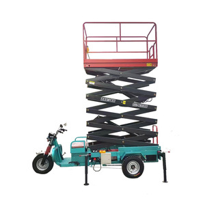 Plateforme de travail aérienne électrique hydraulique à trois roues Blue Ocean, élévateur à ciseaux, hauteur 8m, véhicule de levage mobile - Product Image 1