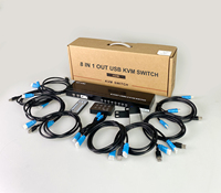 4K 30Hz 8 Port untuk KVM Switch dengan Kabel (Upgrade 2-in-1) MT-VIKI 1U Rackmount KVM Switcher Console Tersedia