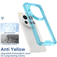 Étuis de téléphone portable transparents en acrylique dur transparent pour Xiaomi 15 14 Ultra 14T Pro TPU Edge Anti jaune couverture arrière de protection