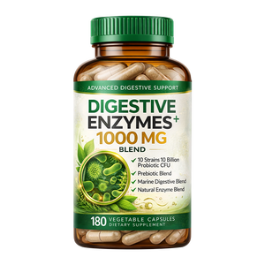 Integratore di Enzimi Digestivi Potenziato con Prebiotici, Supporto per l'Intestino e il Sistema Digestivo, Capsule Rigide Prebiotiche - Product Image 1